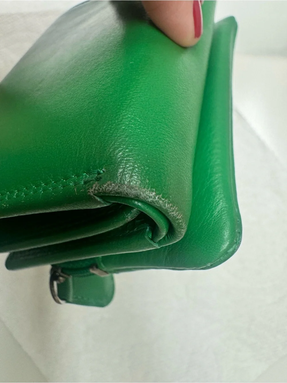 Green Leather Bifold Wallet